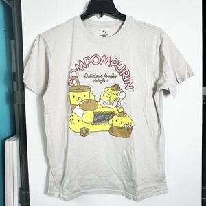 Pompompurin Womens Size L Sanrio Graphic T Shirt Gray Cafe 2024